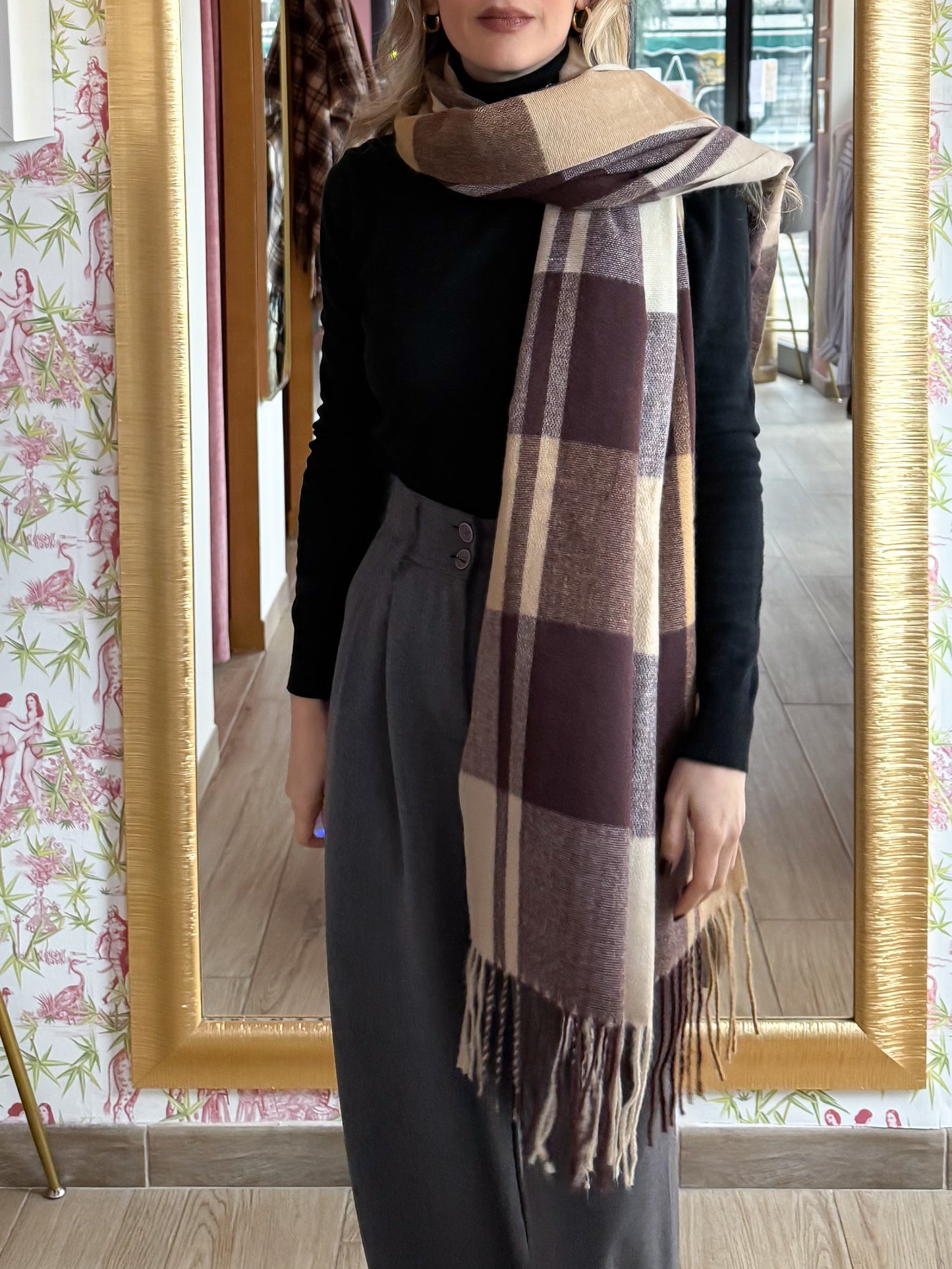 Sciarpa quadri grandi