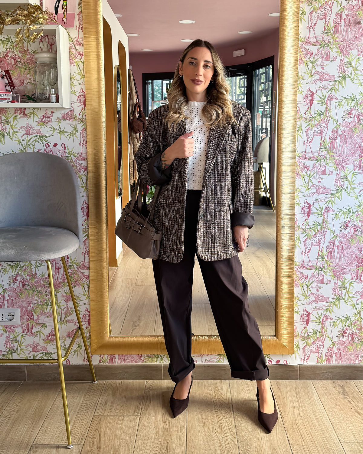Blazer Coat Pied de Poule