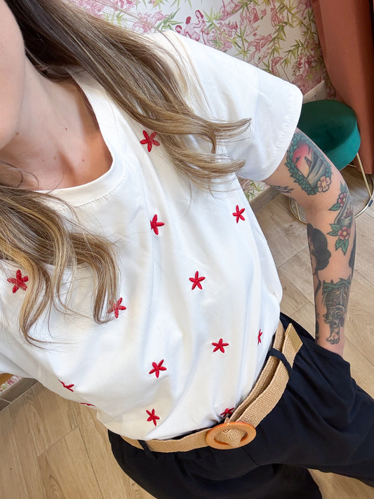 T-shirt Fiorellini Rossi