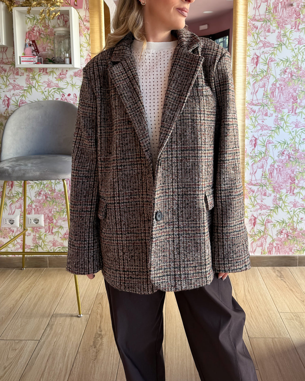 Blazer Coat Pied de Poule