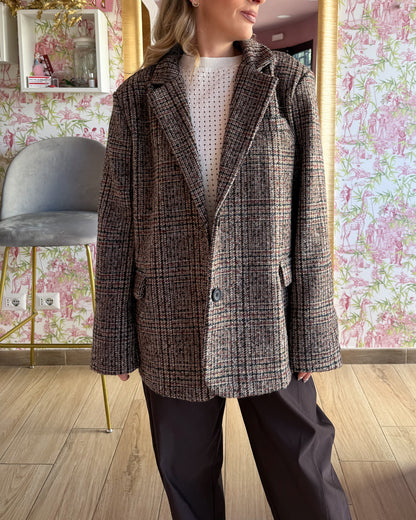 Blazer Coat Pied de Poule