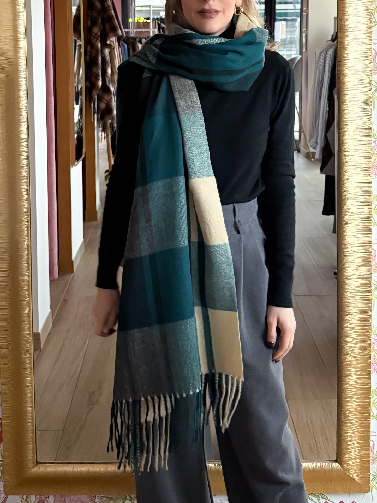 Sciarpa quadri grandi