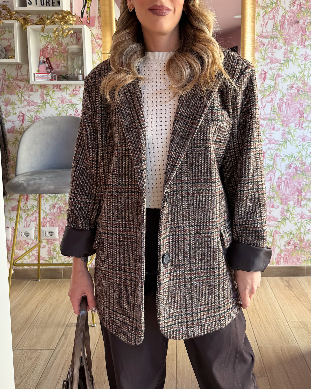 Blazer Coat Pied de Poule