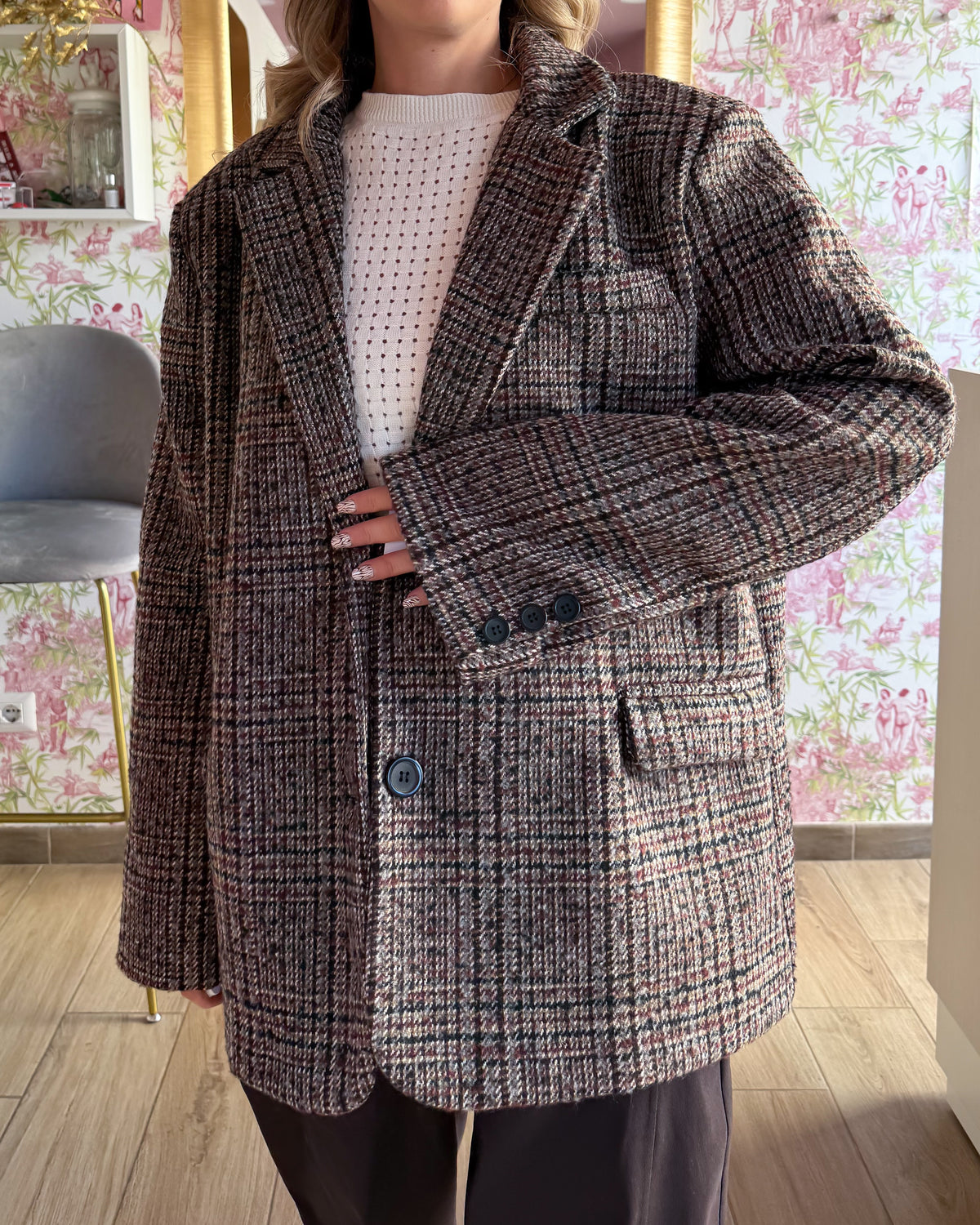 Blazer Coat Pied de Poule