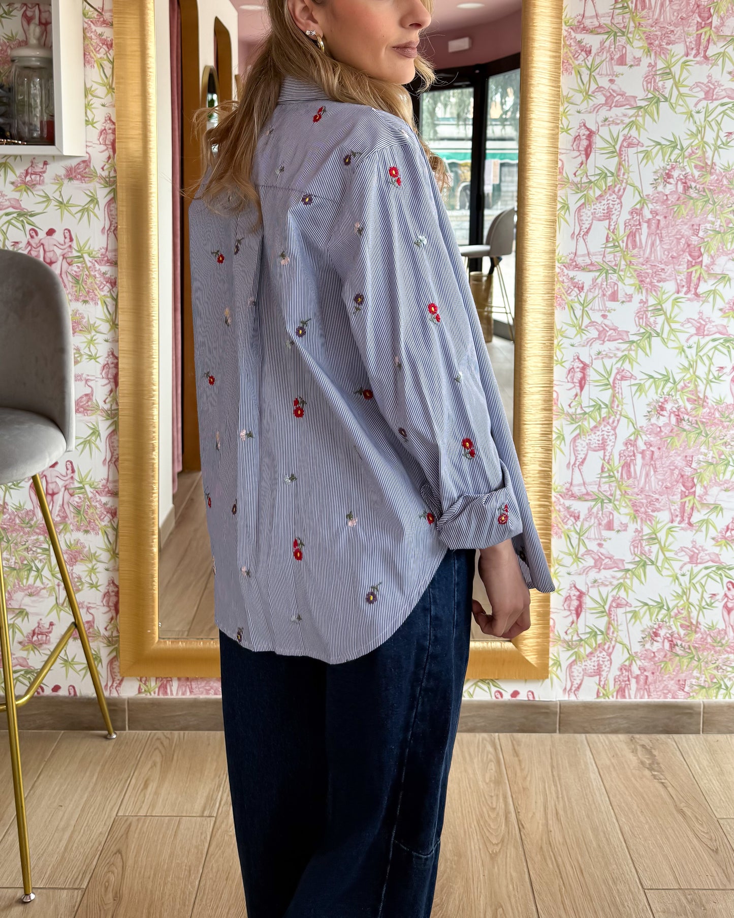 Camicia Fiori Ricamati