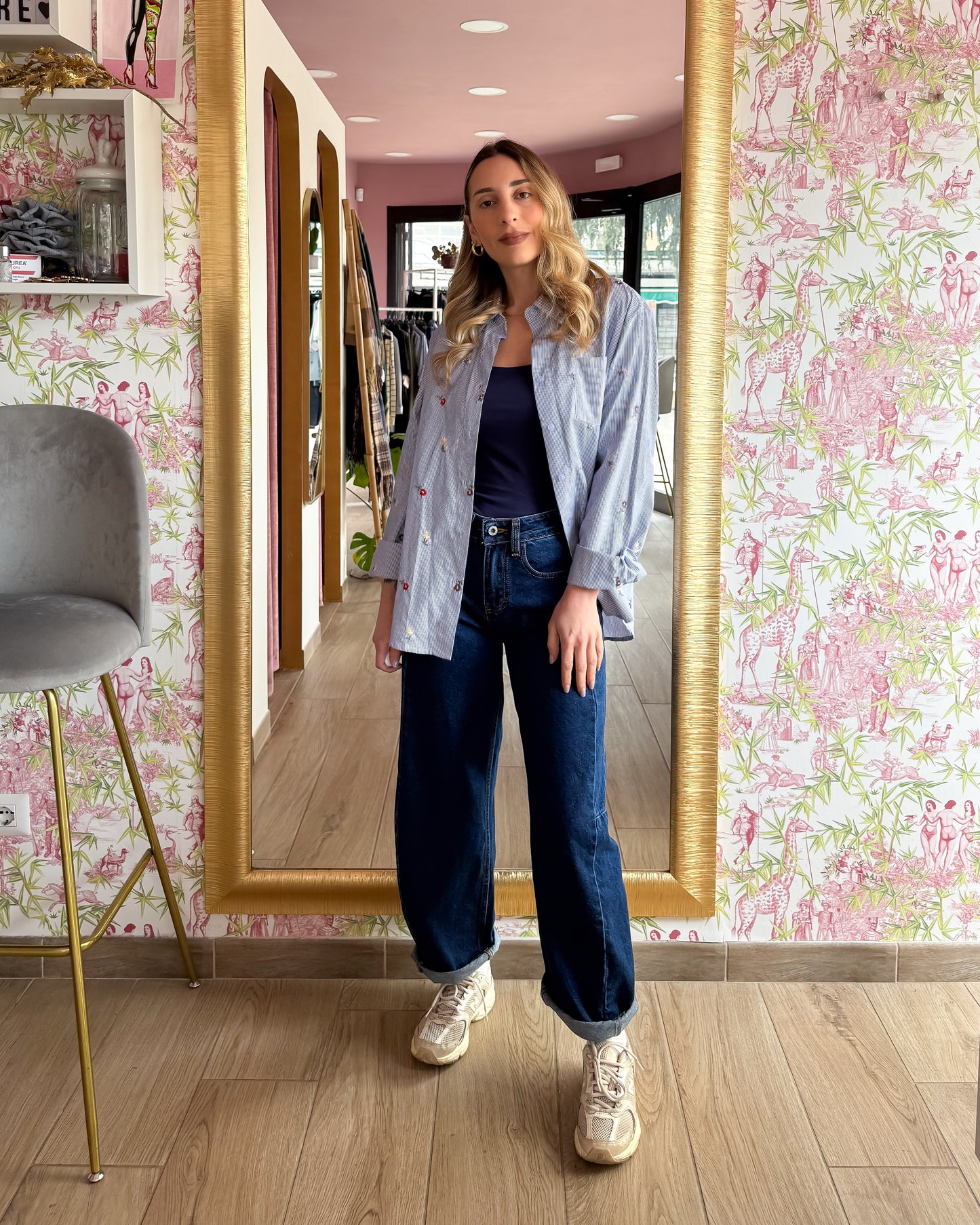 Camicia Fiori Ricamati