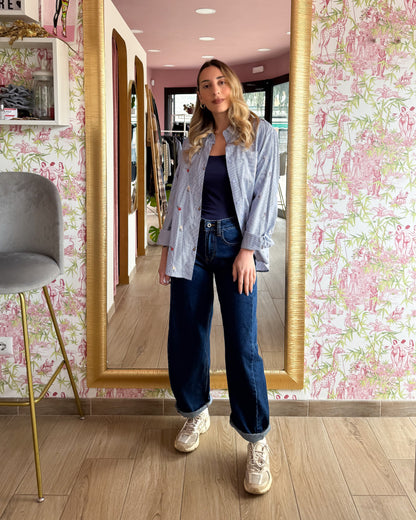 Camicia Fiori Ricamati